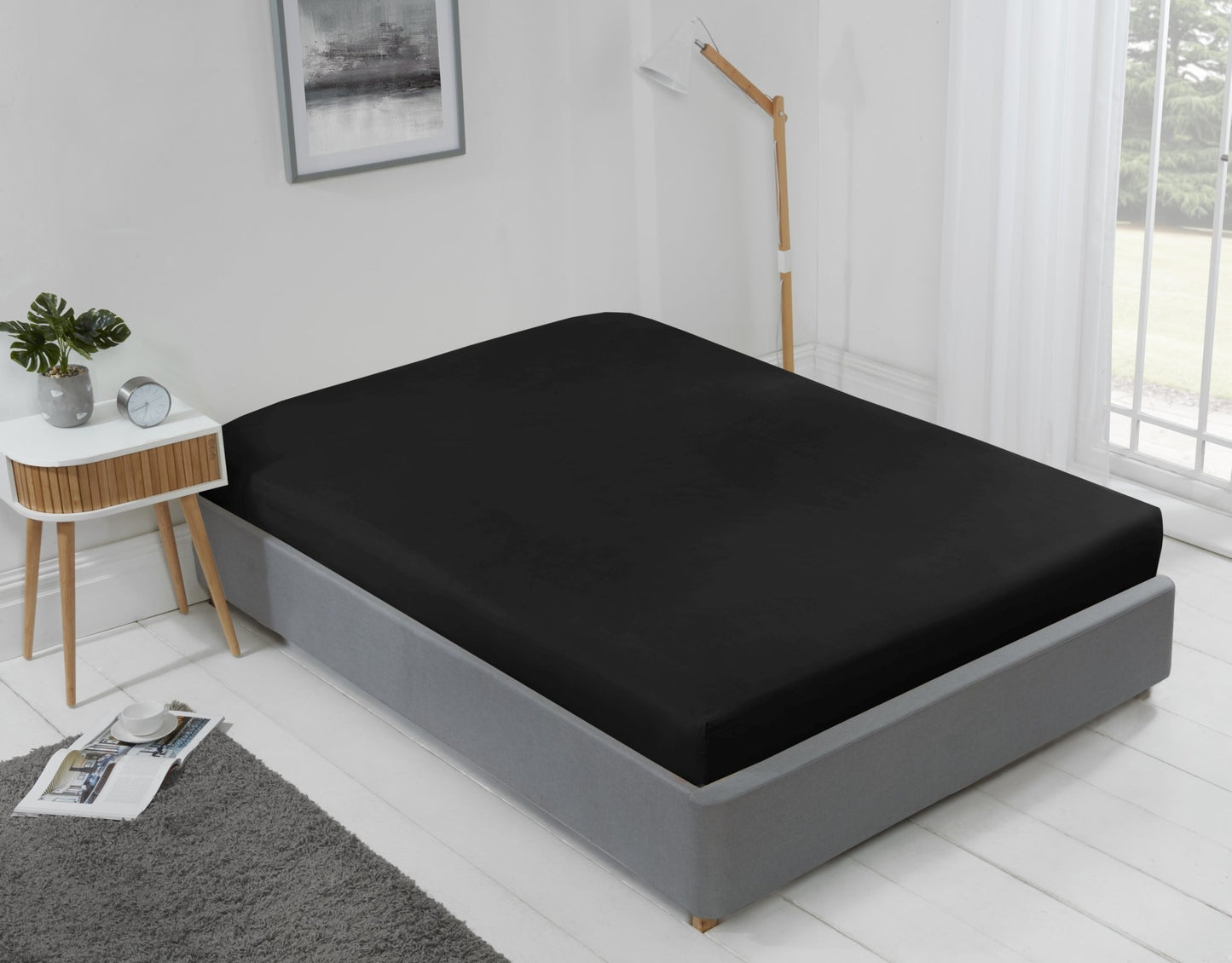 Drap-housse infroissable noir