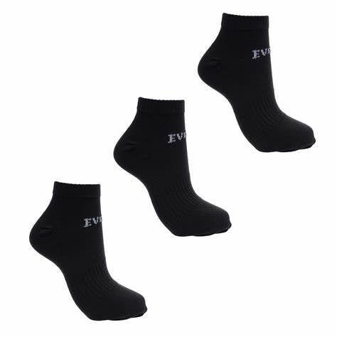 Men's 3Pack Black Trainer Socks