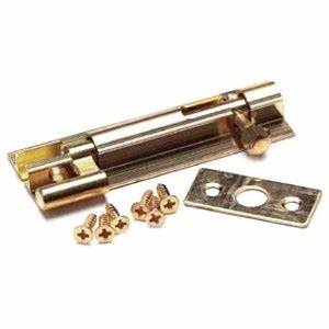 Cranked Door Bolts, Brass 75mm (3")