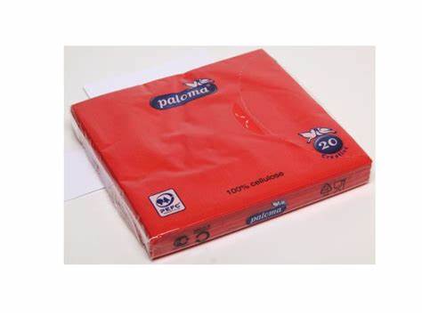 PALOMA SERVIETTES ROUGES 3 PLIS PAQ. 20
