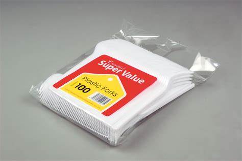 LOT ÉCONOMIQUE FOURCHETTES EN PLASTIQUE PAQ. DE 100