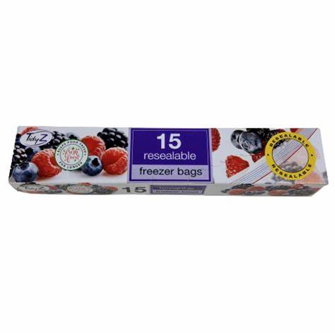 Tidyz 15 sacs congélation refermables 25x25cm