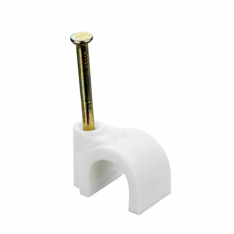 Attache-câbles, rondes blanches 6mm (pour TV/câble coaxial)