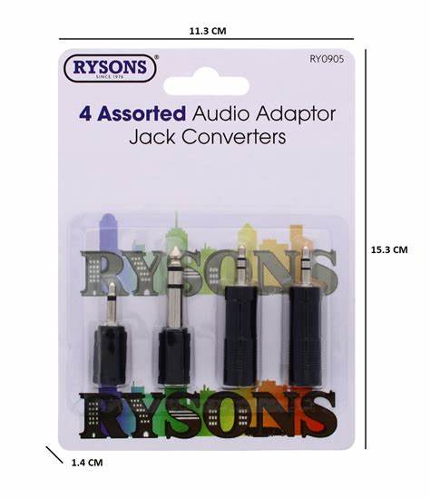 4 convertisseurs de prise jack audio assortis