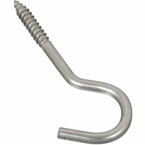 Screw Hooks, AISI 304 Stainless Steel, 80mm