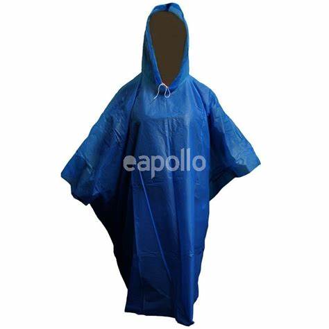 Emergency ADULT Rain Poncho - Lightweight Waterproof Poncho