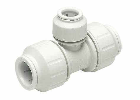 Pushfit Fittings - Equal Tees, White, 15mm
