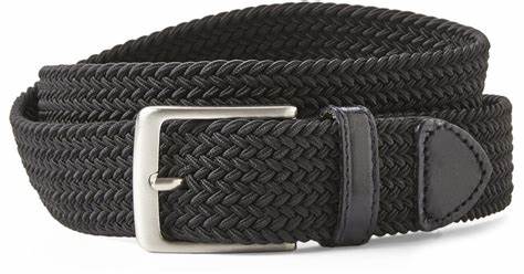 32-38 Mens Black Stretchy Belt