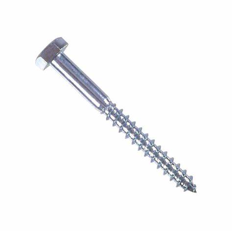 Coach Screws, BZP M6 X 50mm (2 X 1/4) 5pk