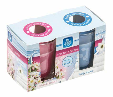 Floral Fresh and Pure Cotton Scented Glass Candles 2pk