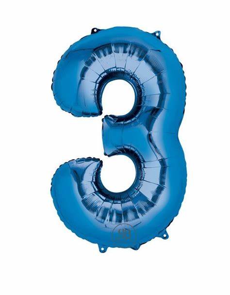 40INCH BLUE FOIL BALOON NUMBER 3