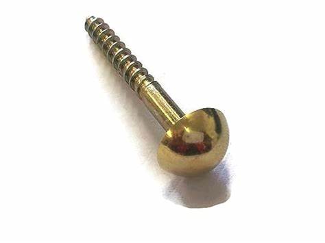 Mirror Screws BZP 38mm (1.1/2"), Brass Dome 2pk