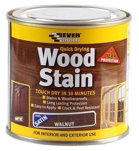 EVERBUILD Teinture satinée pour bois, séchage rapide, Noyer, 250ml