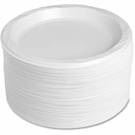 ASSIETTES EN PLASTIQUE BLANCHES DE 16 CM PAQUET DE 40