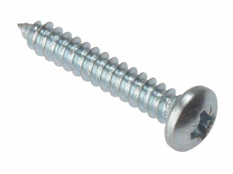 8 X 1.1/2 Self Tapping Screws, Pozi Pan Head, BZP