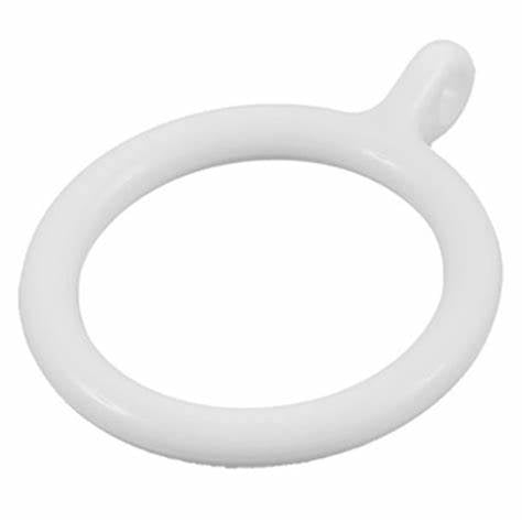 Curtain Rings, White Plastic, Internal Diameter 15mm (5/8")