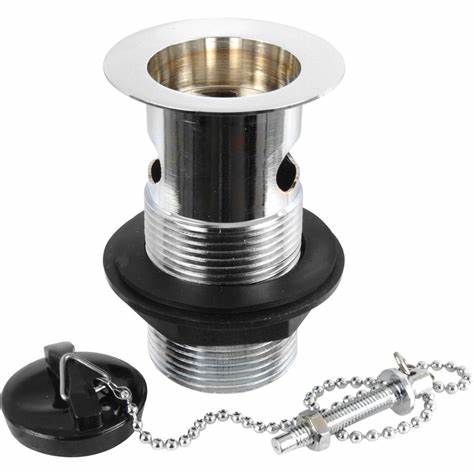 Basin Waste, Plug & Chain, Slotted, Plastic, 32mm (1.1/4")