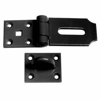Safety Hasp & Staples, Heavy Duty, Black 175mm X 58mm