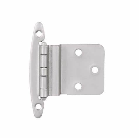 Charnières d'armoire, style américain, nickel satiné, encastrement 3/8", lot de 1