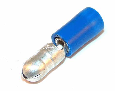 Insulated Connectors, Male Bullet, Blue, 15 Amp