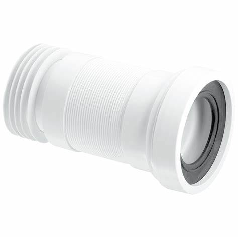 Flexible Extendable WC Pan Connector, White 275 - 550mm