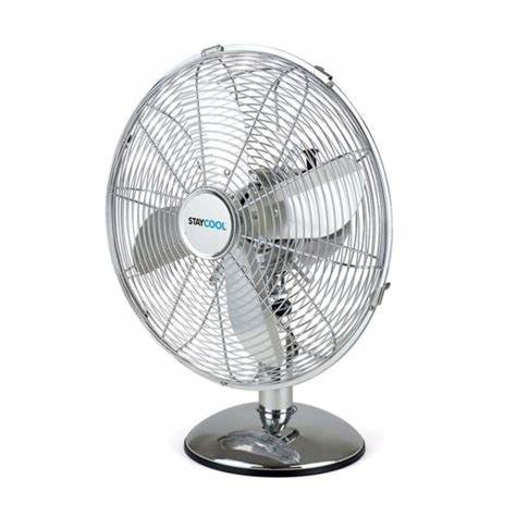 Ventilateur de bureau StayCool 30 cm 45 W en métal - Chrome