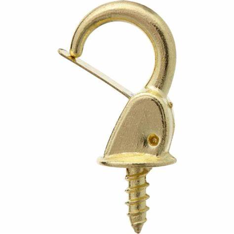 Safety Cup Hooks, Brassed 22mm