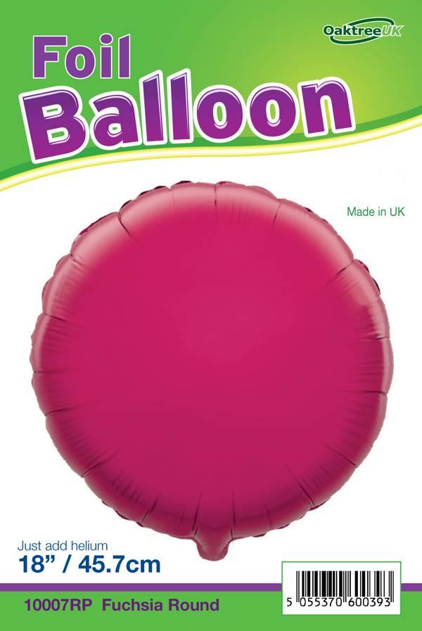 Round Foil helium balloon round pink 18"