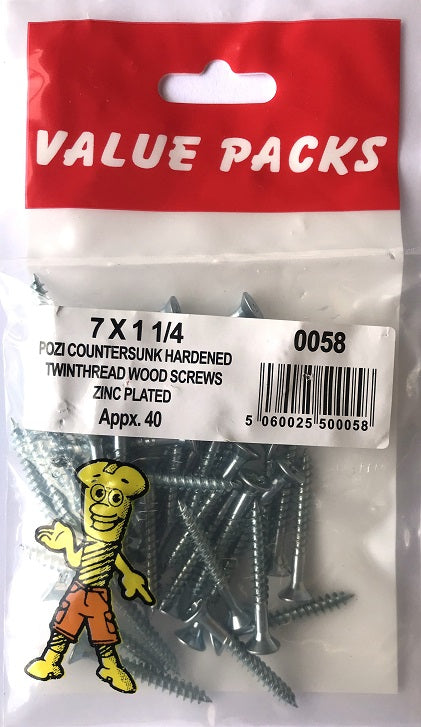 Obtenez des vis à bois TwinThread de qualité 7 x 1 1/4" - Paquet de 40.