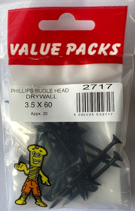Vis à placo de haute qualité 3,5 x 65 noires - Lot de 20