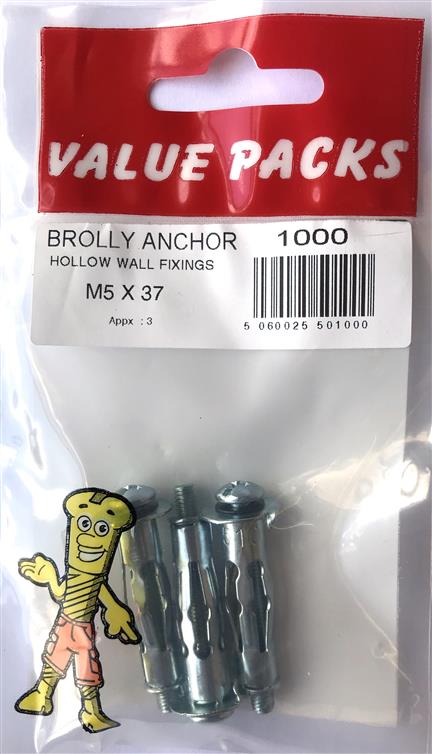 1000 BROLLY : Fixations sécurisées pour plaques de plâtre, paquet de 3 | Cheville Brolly