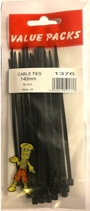 376 - CT140B - Serre-câbles noirs 140 mm - 30/PAQ | Solutions durables de gestion de câbles