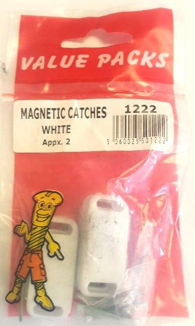 1222 - MC - Verrous magnétiques blancs - Paq. de 2 | Fermetures sécurisées pour armoires