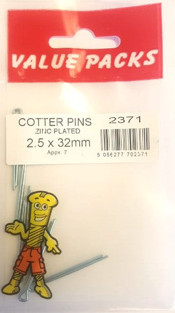 2371: Goupilles Fendues CP25X32 2,5 x 32mm - Sachet de 7 | Fixations de Qualité