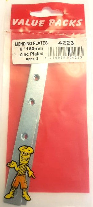 4223: 6'' 150mm Zinc Mending Plates - 2/PK
