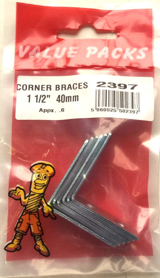 Buy 2397 ZCB150 1 1/2'' 40mm Zinc Corner Brackets - 6/PK