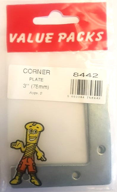 Plaques d'angle CP75 zinc - lot de 2 | Achetez 75 mm