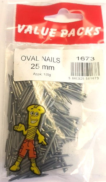 1673 : Clous ovales NO25 25 mm - 120 g/paquet (environ) | Fournitures de clous de qualité