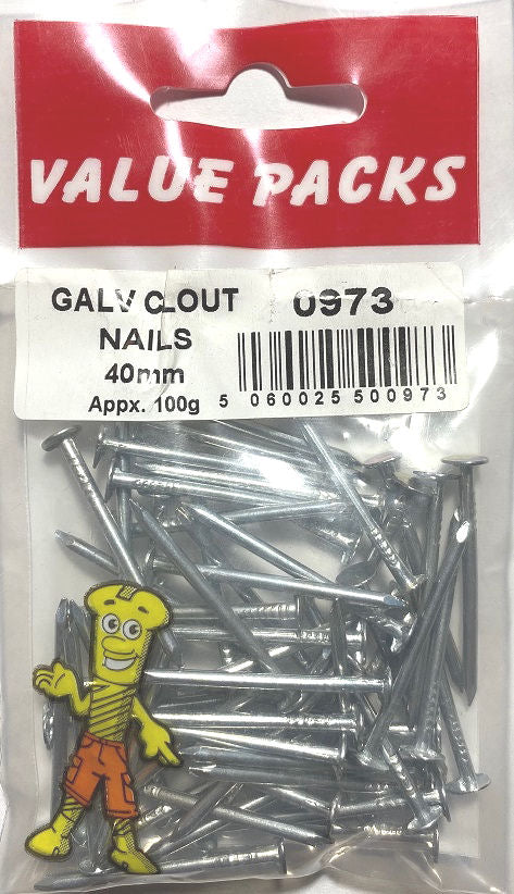 0973 NC40 Pointes de fixation galvanisées 40mm - 100g/PK