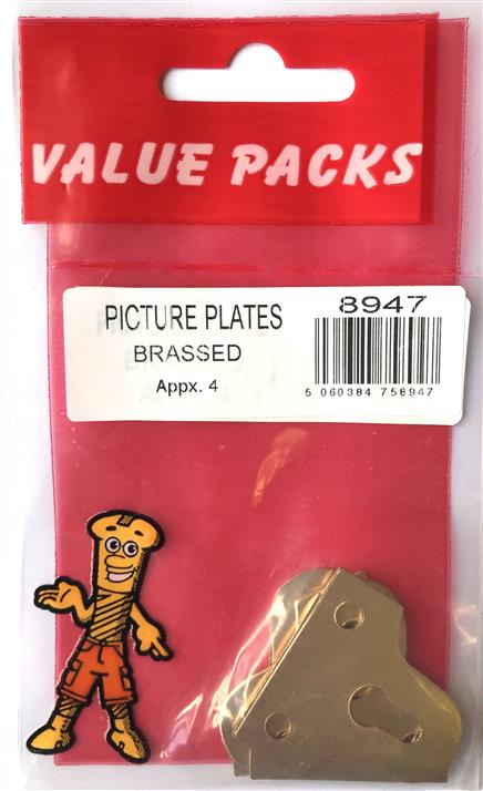 8947 PP Plaques de fixation en laiton, lot de 4 – Plaques décoratives en laiton
