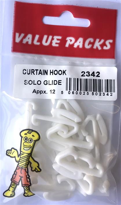 2342 CHS Solo Glide Curtain Hooks - Convenient Pack of 12