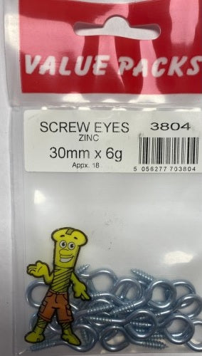 Get Organized with 30mm x 6g SCREW EYE ZINC