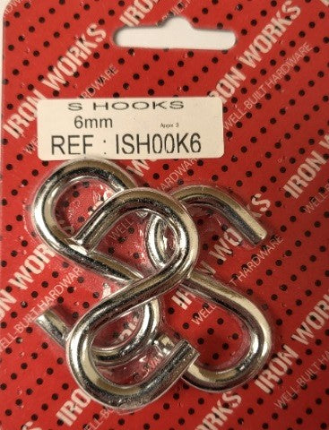 ISHOOK6 - Crochet en S zingué de 6 mm (2 pièces) |