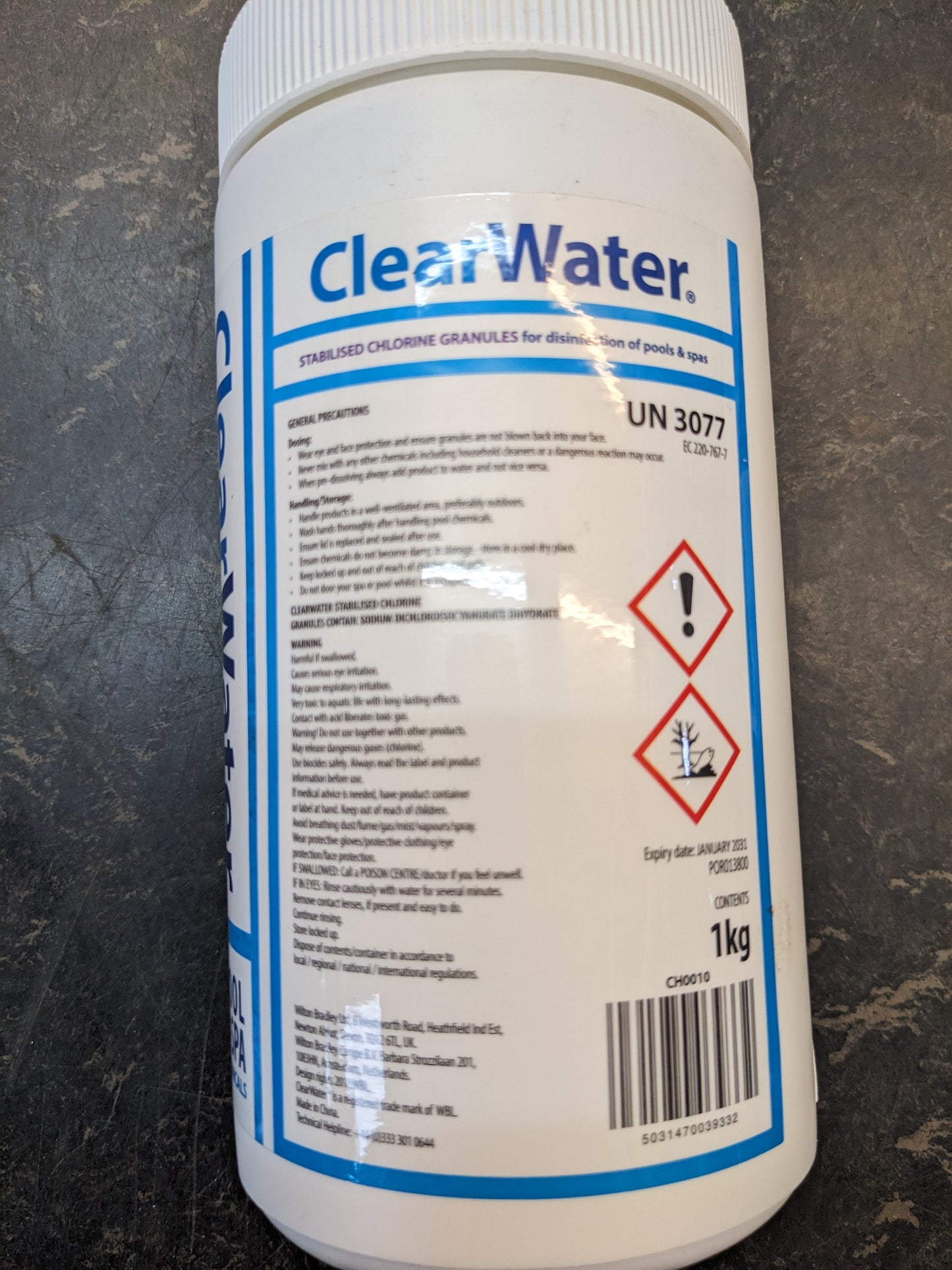 Granulés de chlore stabilisé Eaux Claires 1kg