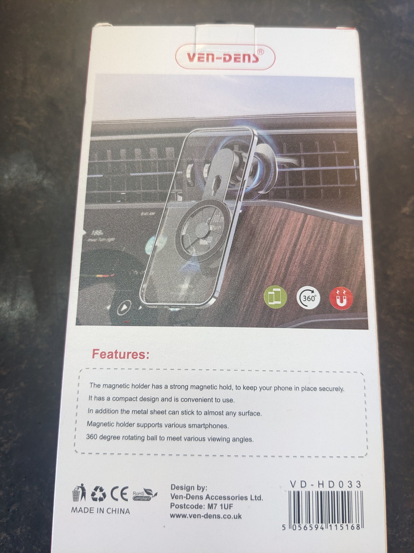 Support de téléphone pour grille d'aération de voiture