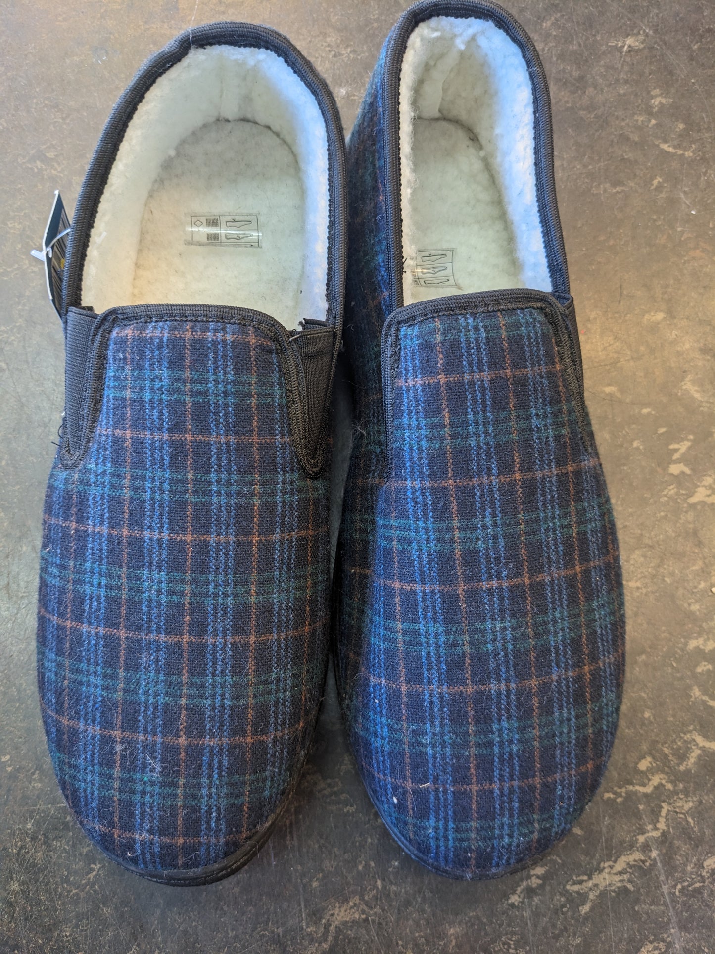Chaussons homme demi-à carreaux injectés avec semelle TPR Marine Taille 46
