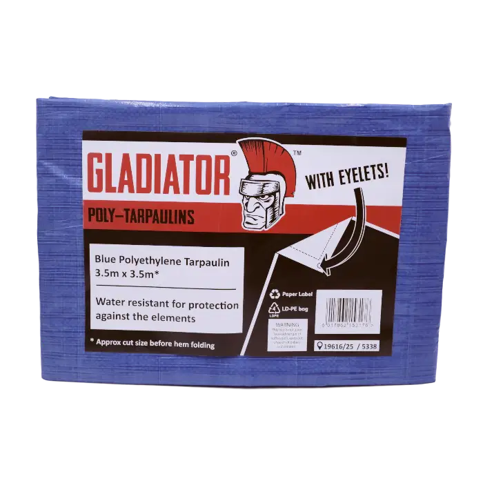 GLADIATOR BLUE POLYETHYLENE TARPAULIN 2.75m x 3.6m