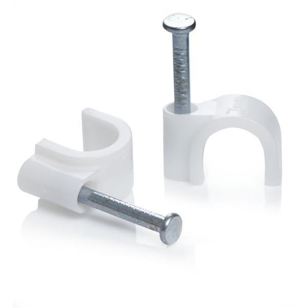 Attaches-câbles, rondes blanches, 3,5 mm (pour câble téléphonique)