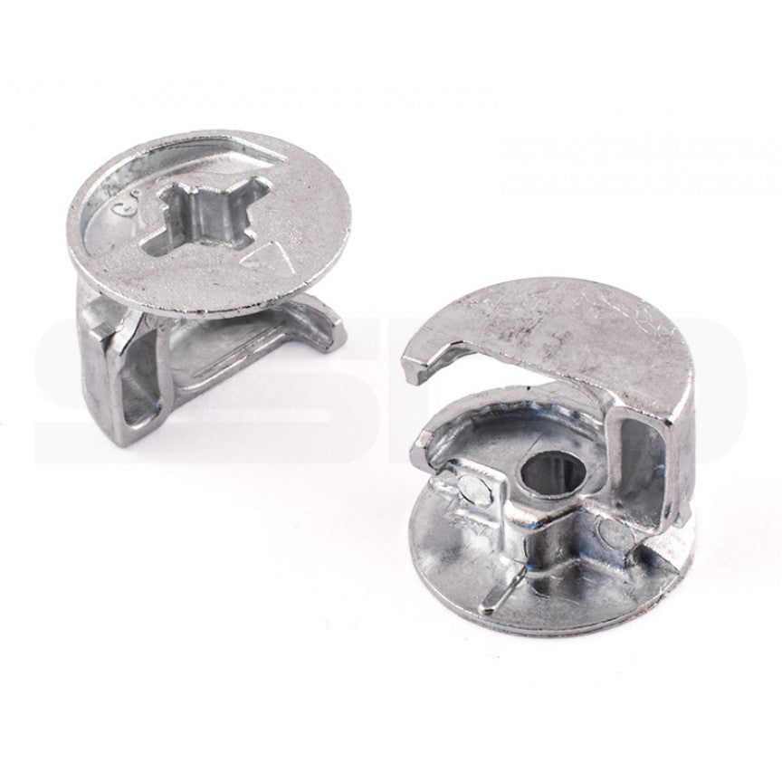 Cam Long 2pkFurniture Cam Lock Nuts, BZP 15mm Diameter X 12m