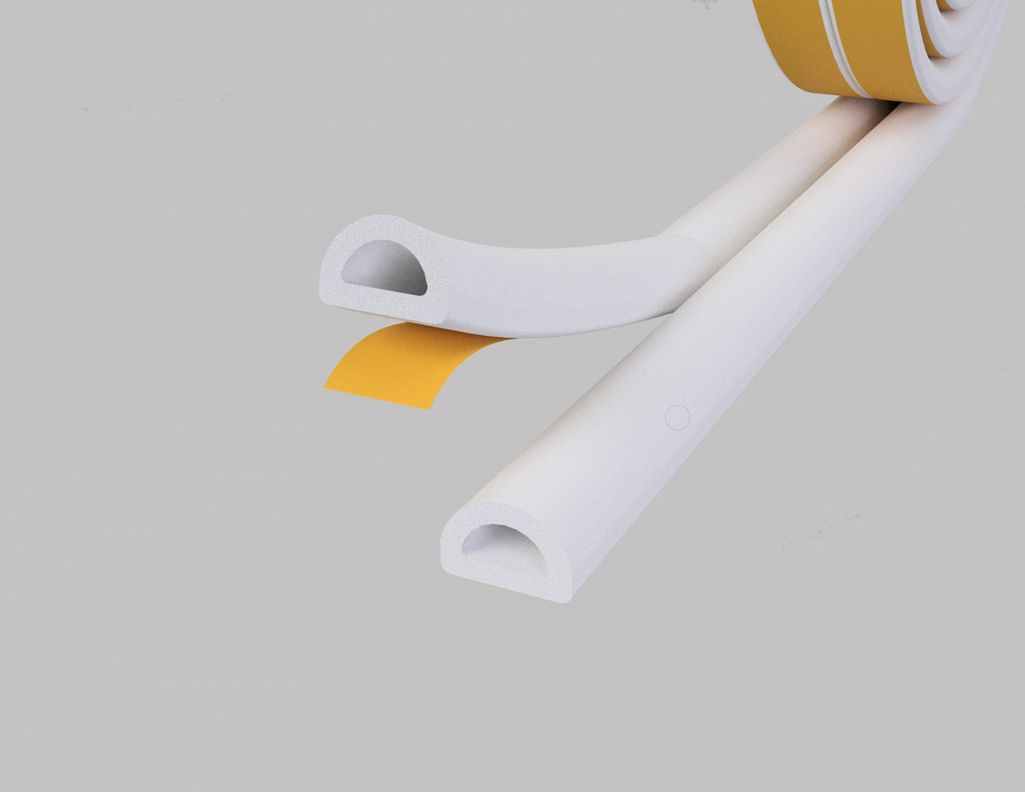 EDPM Rubber Draught Excluders, Self Adhesive P-Profile, White X 5 Metres